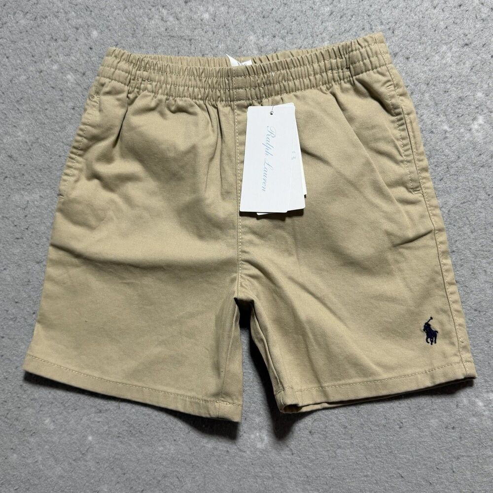 Ralph Lauren Chino Shorts Baby Boys Size 24M Beige Pull on Shorts NWT